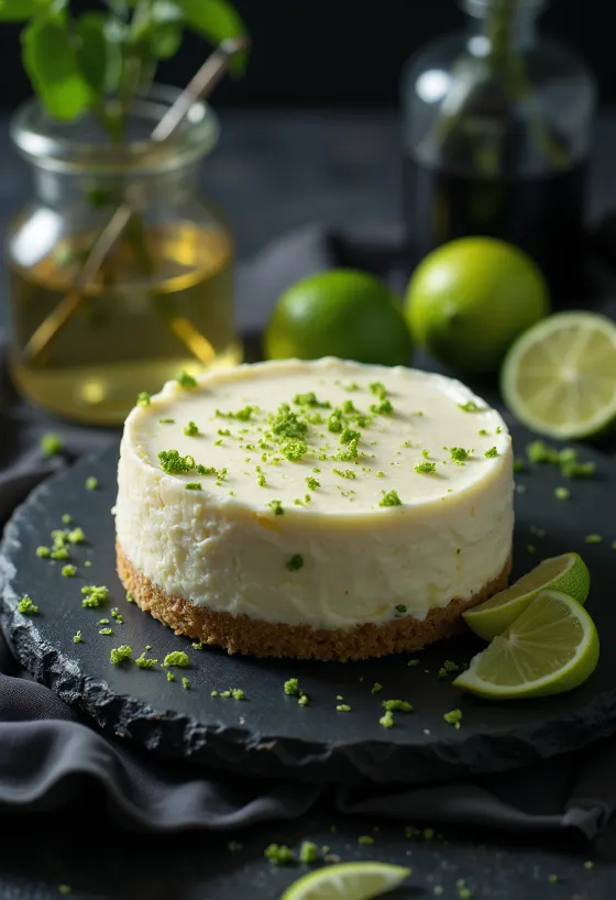 Sliced Lime Mint Cheesecake