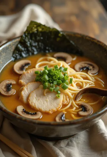 Chicken ramen served with chicken and egg