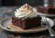 Chocolate cream squares served