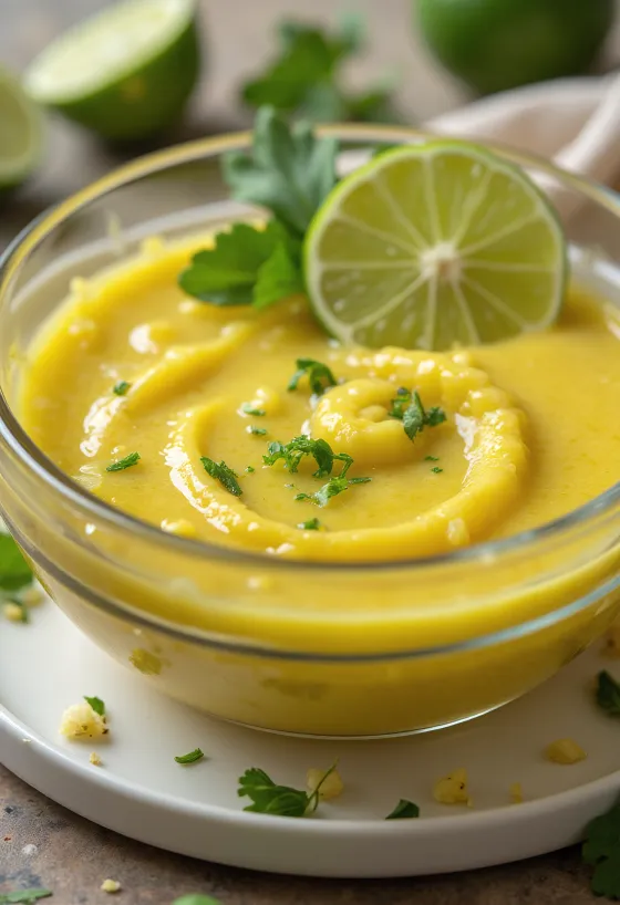 Honey Lime Curry Sauce served in a bowl