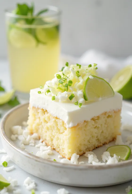 Decorated Lime Coconut Cake
