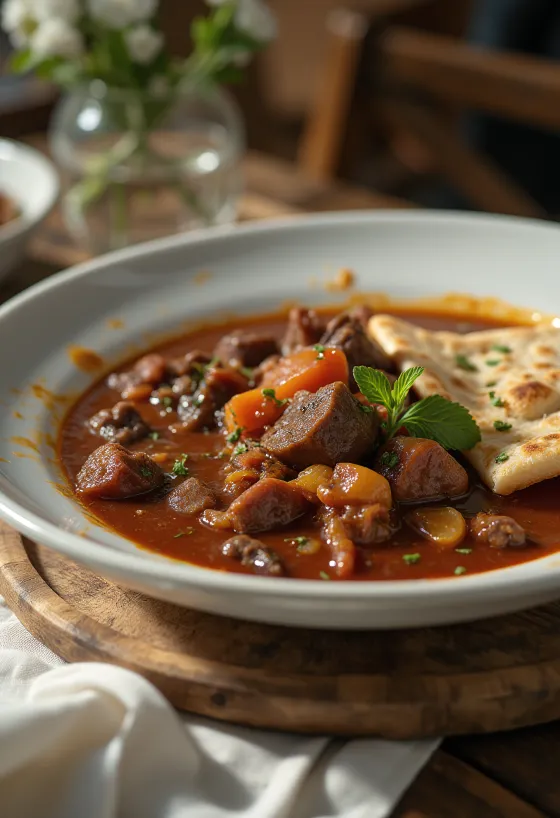 Aiwaj beef stew served