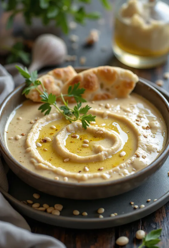 Curry Tahini Dressing served in a bowl
