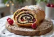 Poppy seed sour cherry stollen slices served
