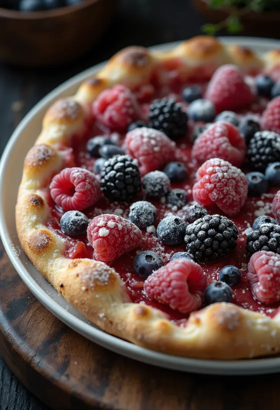 Pizza ai Frutti di Bosco with berries