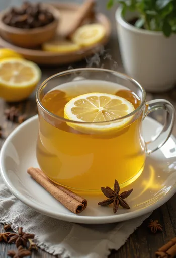 Lemon-clove tea in a cup