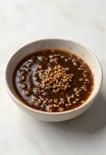 Ginger sesame sauce served in a bowl