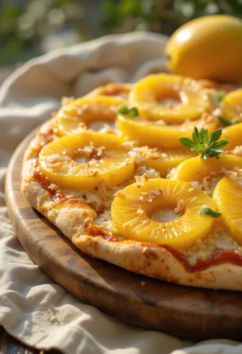 Pizza ai Frutti Tropicali with pineapple and mango